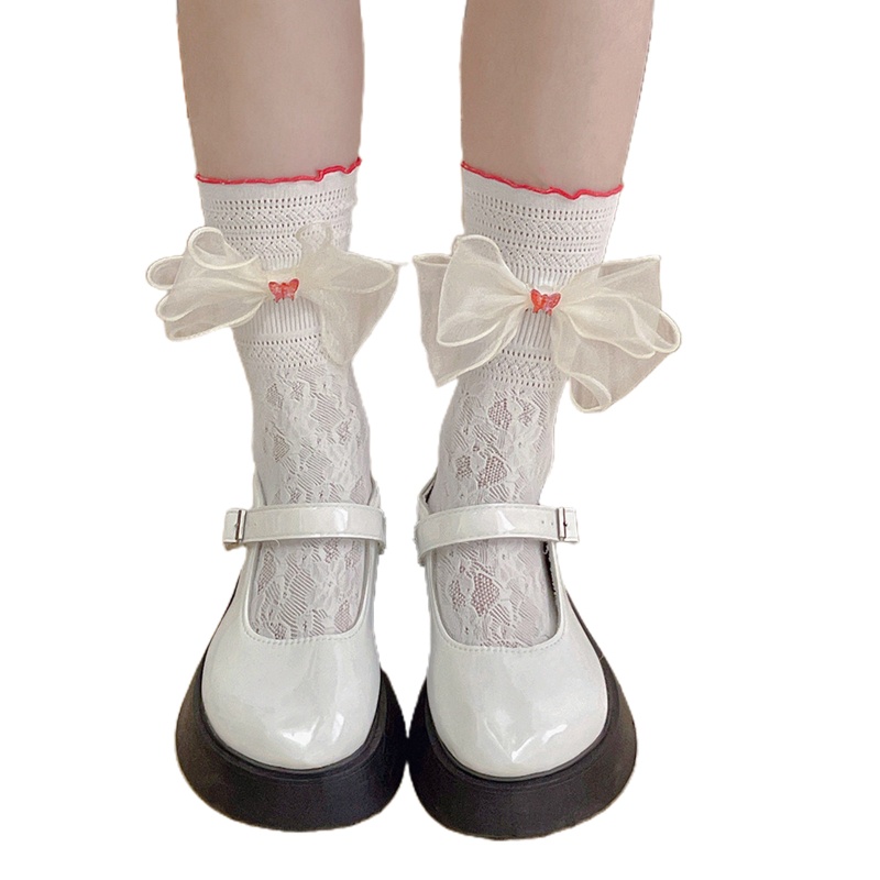 Brroa Jk Vớ Rỗng Phối Nơ Phong Cách Lolita Punk Gothic Dành Cho Nữ