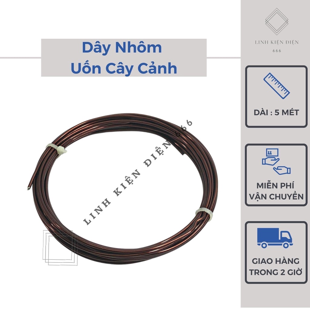 Dây Nhôm Uốn Cây Cảnh Làm Bonsai Cuộn Dây Nhôm 1.80mm 5 Mét DN5M180