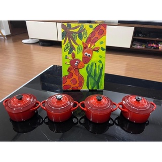 Set 4 nồi mini Le Creuset 10cm màu đỏ