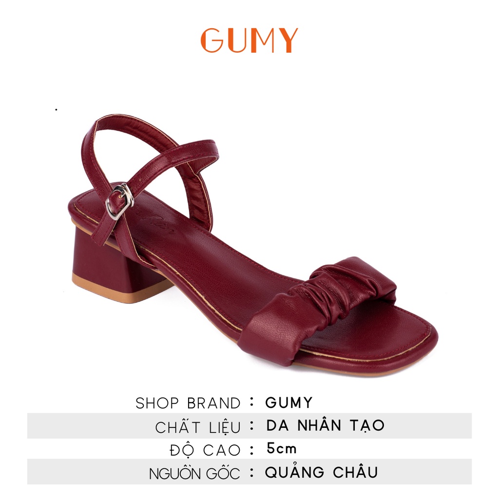 Sandal cao gót quai ngang đế cao 5p