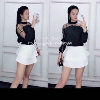 QUẦN VÁY CẠP CAO_QUẦN GIẢ VÁY TẦNG ĐẸP