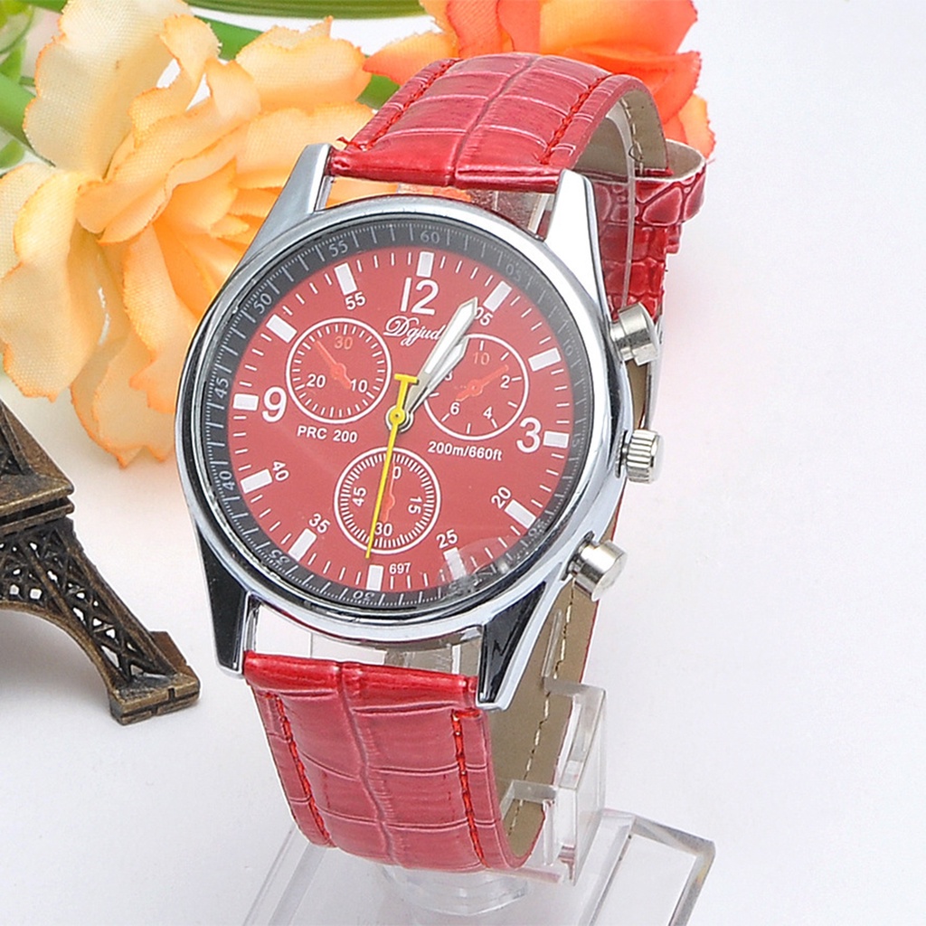 Đồng Hồ Dây Giả Da KiểU DáNg ThờI Trang Cho Nam/Nữ