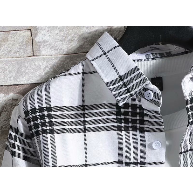 Áo Sơ Mi Caro Tay Dài plus Size Thời Trang Nam Nữ