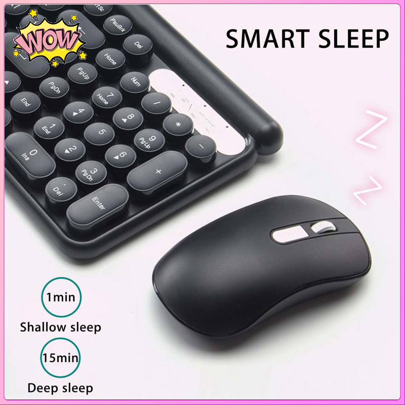 Set Bàn Phím + Chuột + Chuột Không Dây 2.4g Phong Cách Retro | BigBuy360 - bigbuy360.vn