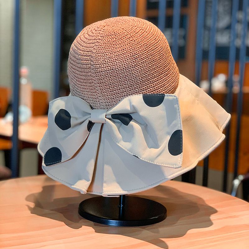 MŨ CHỐNG NẮNG VÀNH CỰC LỚN HỌA TIẾT CHẤM BI