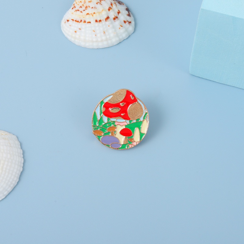 Huy Hiệu Cài Áo Hình Cây Nấm Hoạt Hình Nhiều Màu Dễ Thương