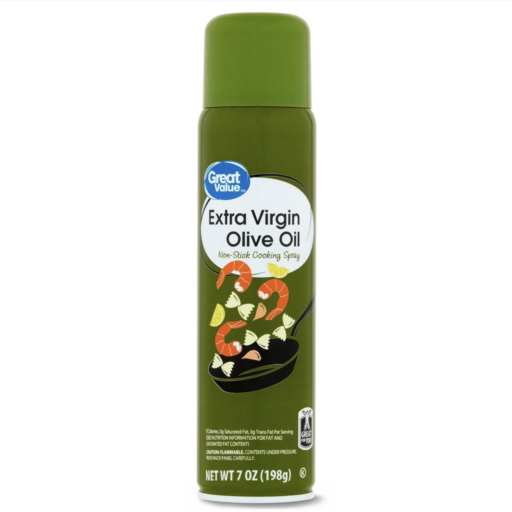 DẦU OLIVE NGUYÊN CHẤT - ĂN KIÊNG DẠNG XỊT Great Value Extra Virgin Olive Oil Non-Stick Cooking Spray, 0 CALO, 198g (7oz)