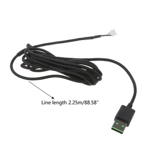 Durable Nylon Braided Line USB Mouse Cable Replacement Wire For  DeathAdder