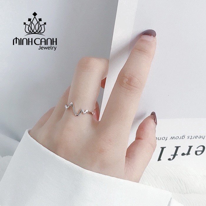 Nhẫn Bạc Nhịp Tim Dáng Hở Freesize - Minh Canh Jewelry