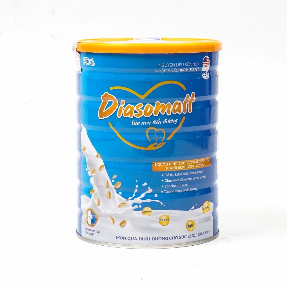 [Chính hãng] Sữa non Diasomalt 850g - Dinh dưỡng cho người tiểu đường - Ổn định đường huyết + Tặng ly