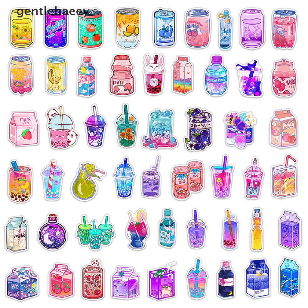 Bộ 50 Sticker Trang Trí Cốc Nước Họa Tiết Graffiti