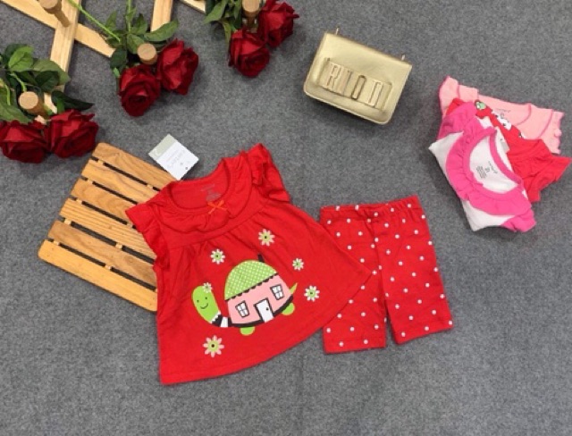 Bộ sát nách bánh bèo bozip/borip bé gái 8-21 kg