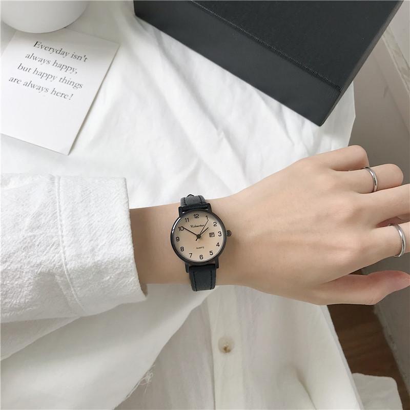 Đồng hồ nữ Robenter dây da thời trang mềm mại ôm tay,Đồng Hồ Cặp Đôi