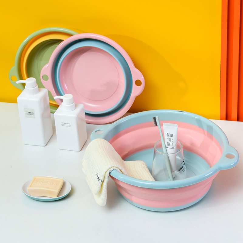 Thau nhựa gấp gọn giúp tiết kiệm không gian sống Chậu rửa đa năng xếp gọn tiện ích dễ dàng đem đi khắp mọi nơi THG