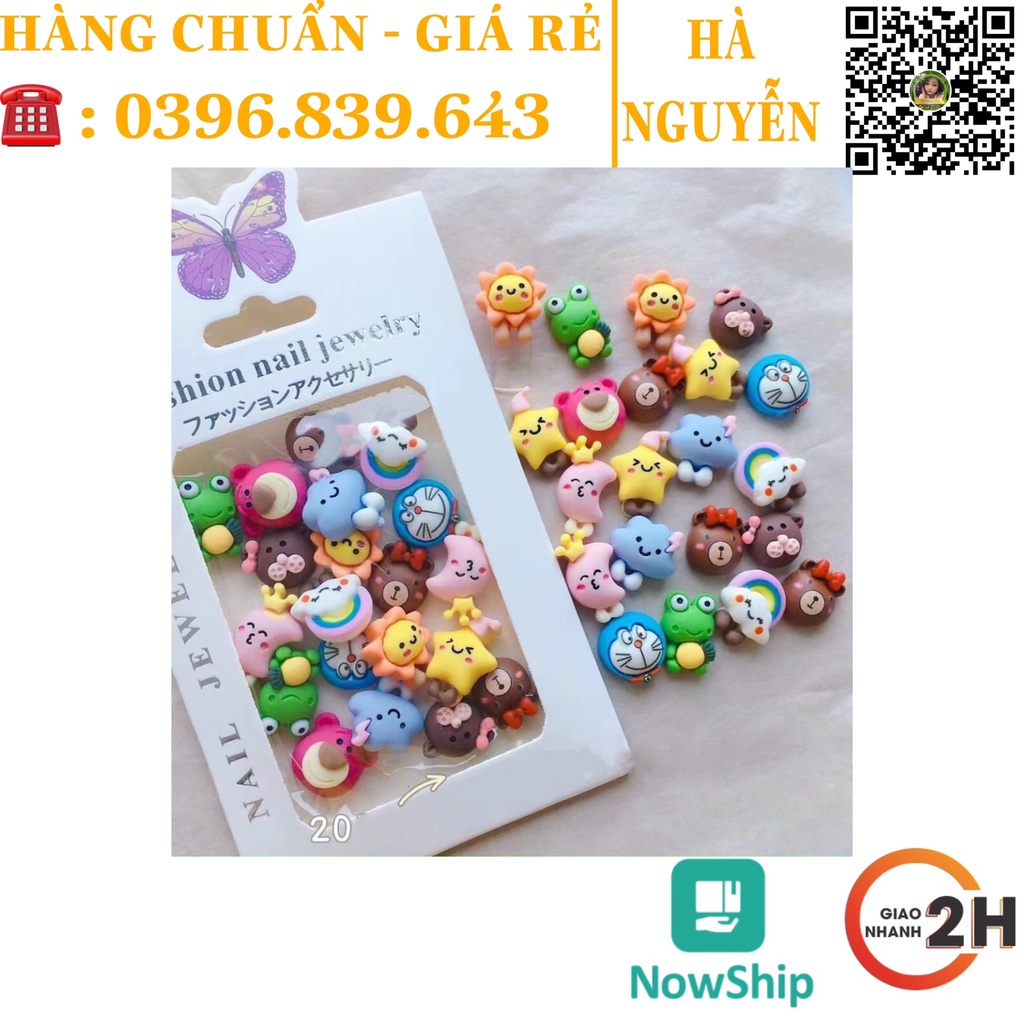 Set Charm Hoạt Hình, Charm Kẹo Mút, Charm Nơ - Charm gắn Móng Cute