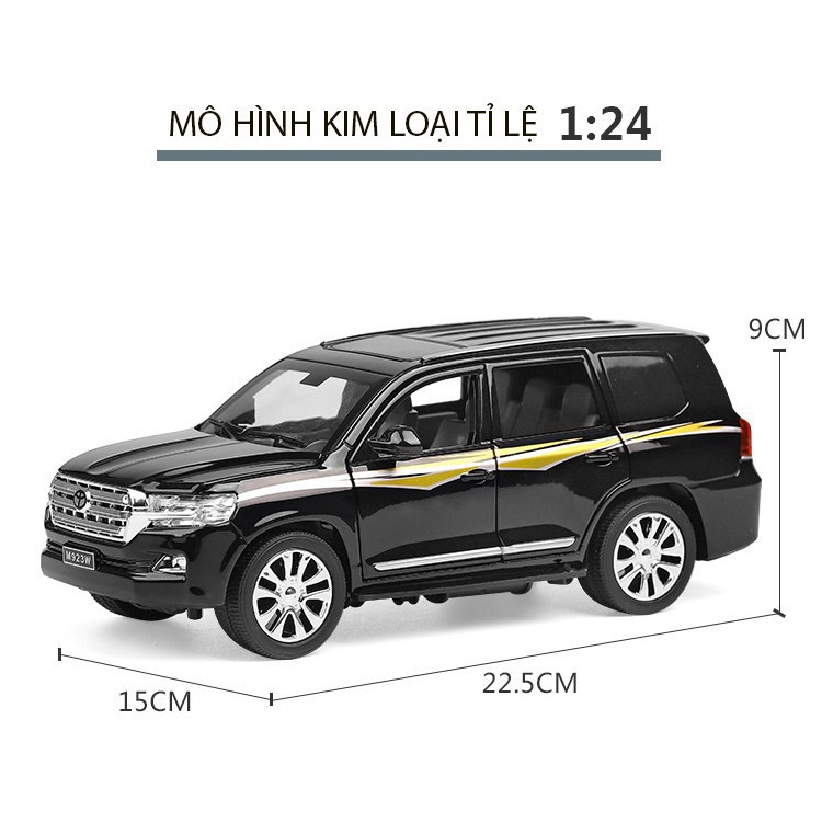 Xe mô hình tỉ lệ 1:24 Toyota Land Cruiser PRADO kim loại, mở 6 cửa