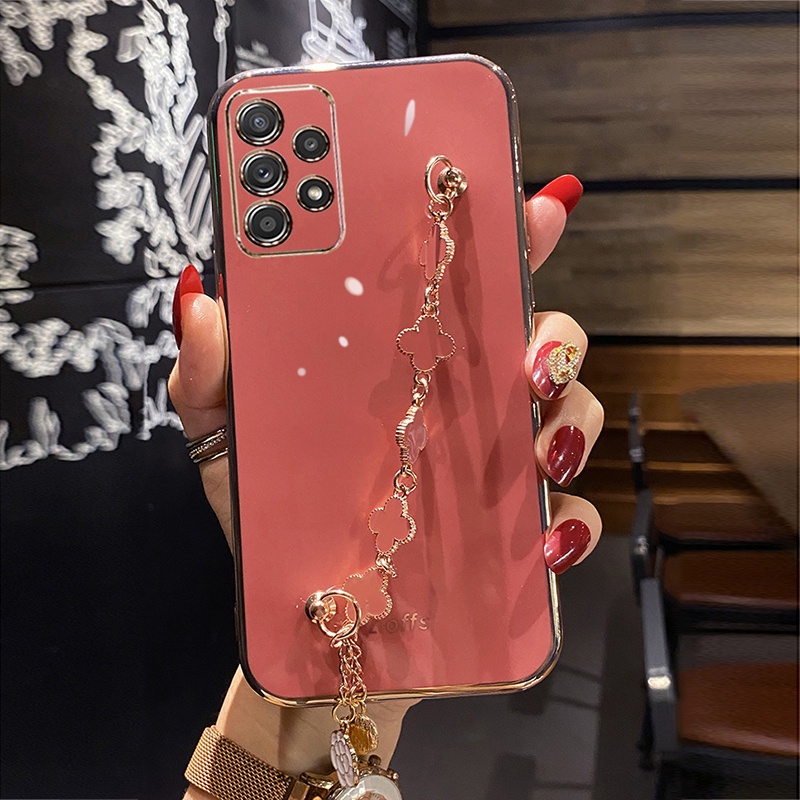 Ốp Điện Thoại Silicon Mềm Có Dây Đeo Tay Thời Trang Cho Samsung Galaxy A13 A05 A23 A33 A53 A73 A03 A03S 4G 5G