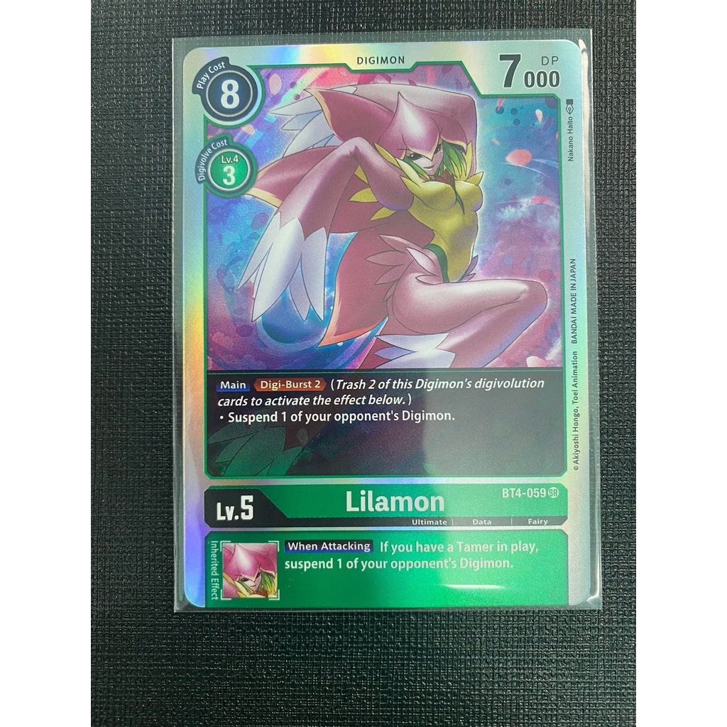 Thẻ bài Digimon card MirageGaogamon,Dandevimon, Aldamon, Beowolfmon, Nidhoggmon, Lilamon-BT4- SR-ENG