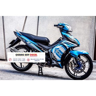 Tem trùm exciter 135 xanh trắng, độ team decal xe ex dán đời 2011-2014