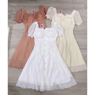 - Váy nữ tay bèo vải voan tơ tiểu thư ulzzang - M89 - Jannahouse