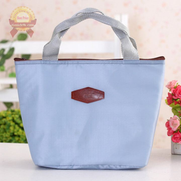 Túi đựng hộp cơm giữ nhiệt ấm thức ăn có khóa kéo bọc Vải dù OxFord chống thấm nước