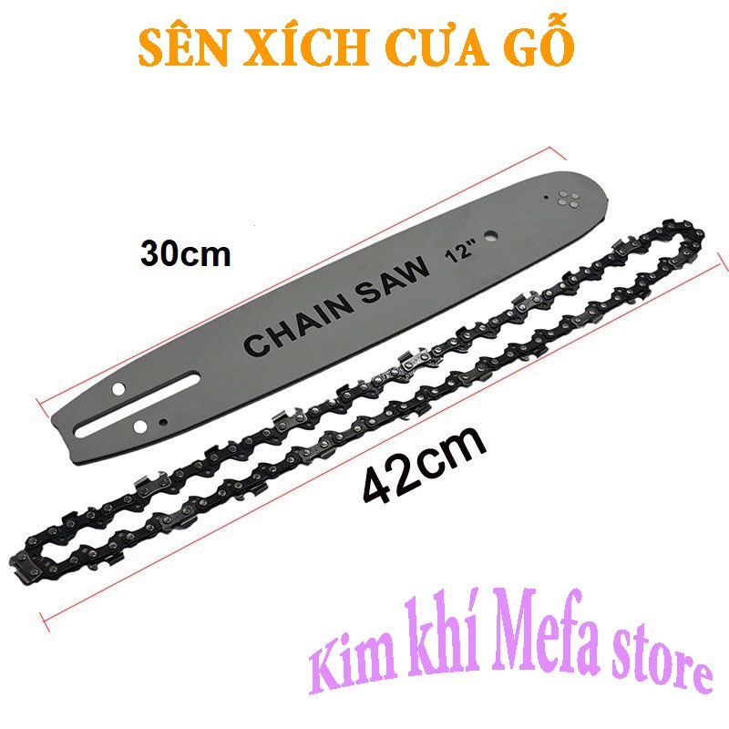 Dây xích lưỡi cưa gỗ của bộ lam xích 11 inch, 12 inch gắn máy mài cầm tay - Sên xích cưa cho máy mài cắt cầm tay