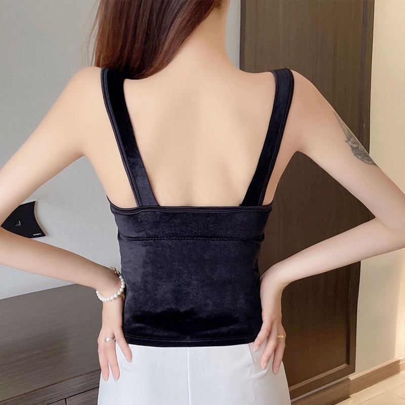 Áo croptop ECMLN hai dây vải satin phong cách vintage gợi cảm cho nữ