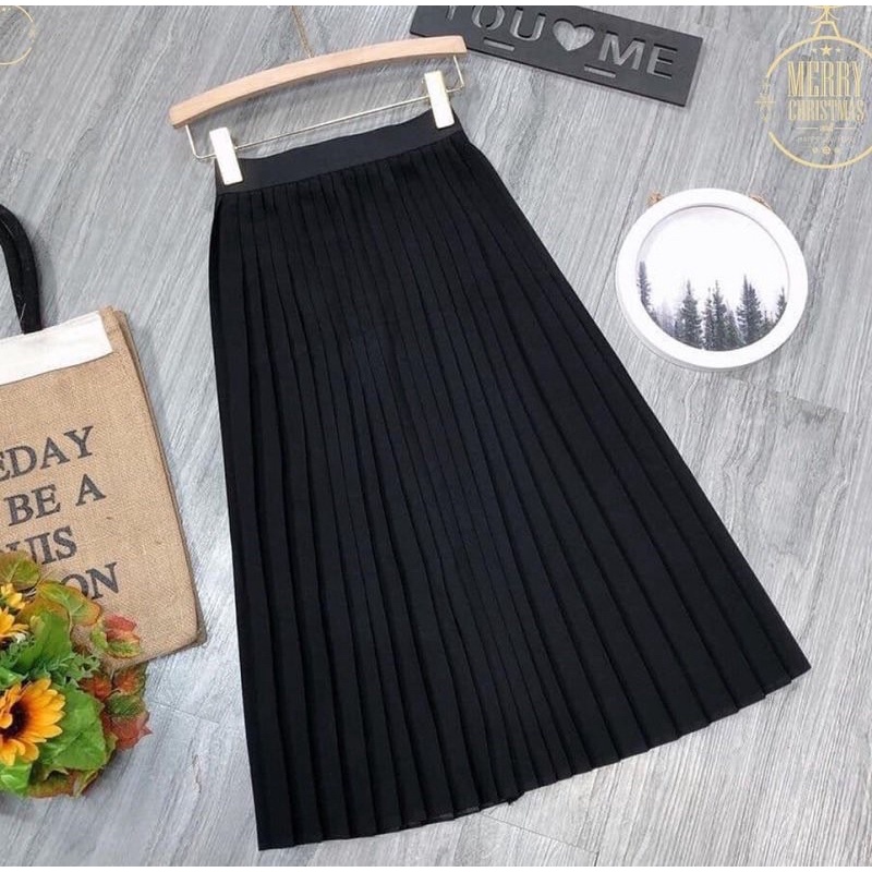 Chân váy dáng dài dập ly basic đơn giản dễ phối đồ