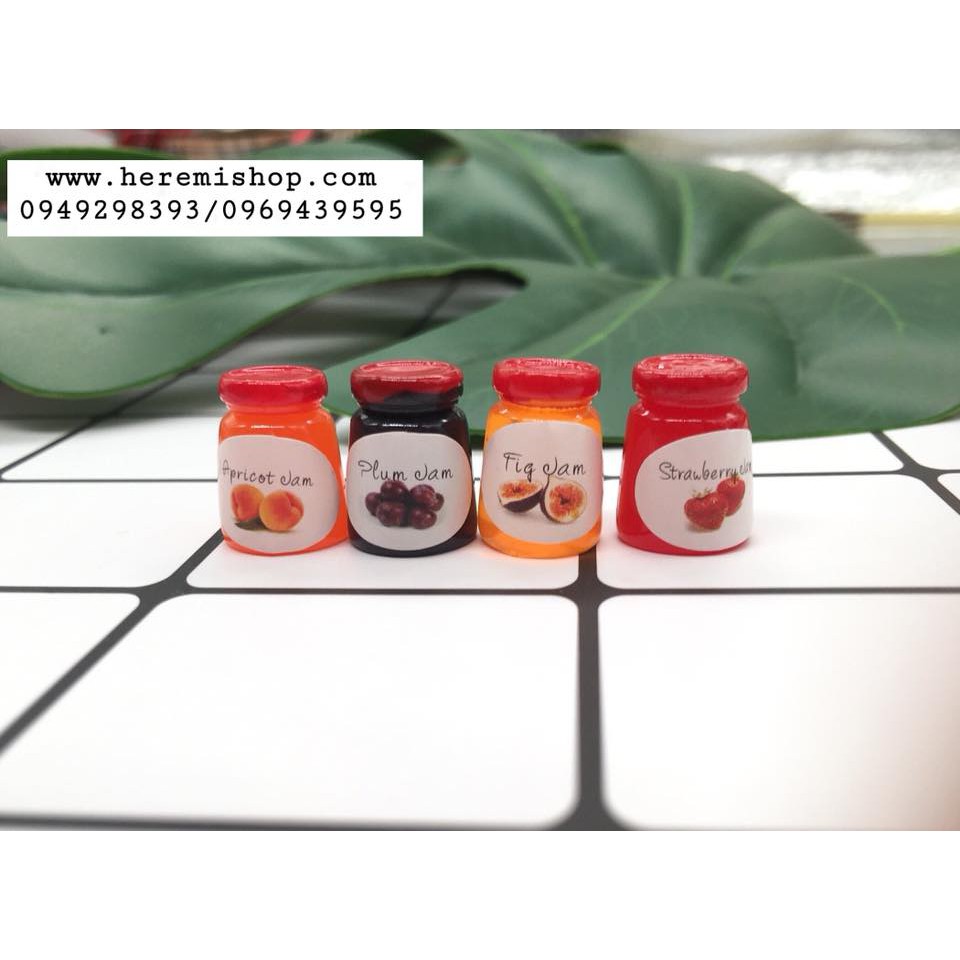Set 4 lọ mứt mini tỷ lệ 1:12