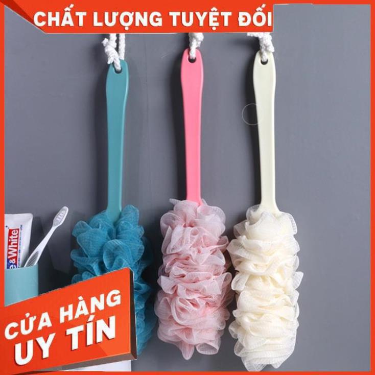 (Video Clip)  Cây Chổi Bông Tắm Có Cán Kì Cọ Lưng - KIỂU BÔNG TẮM - Dụng Cụ Massage Chà Tẩy Tế Bào Chết