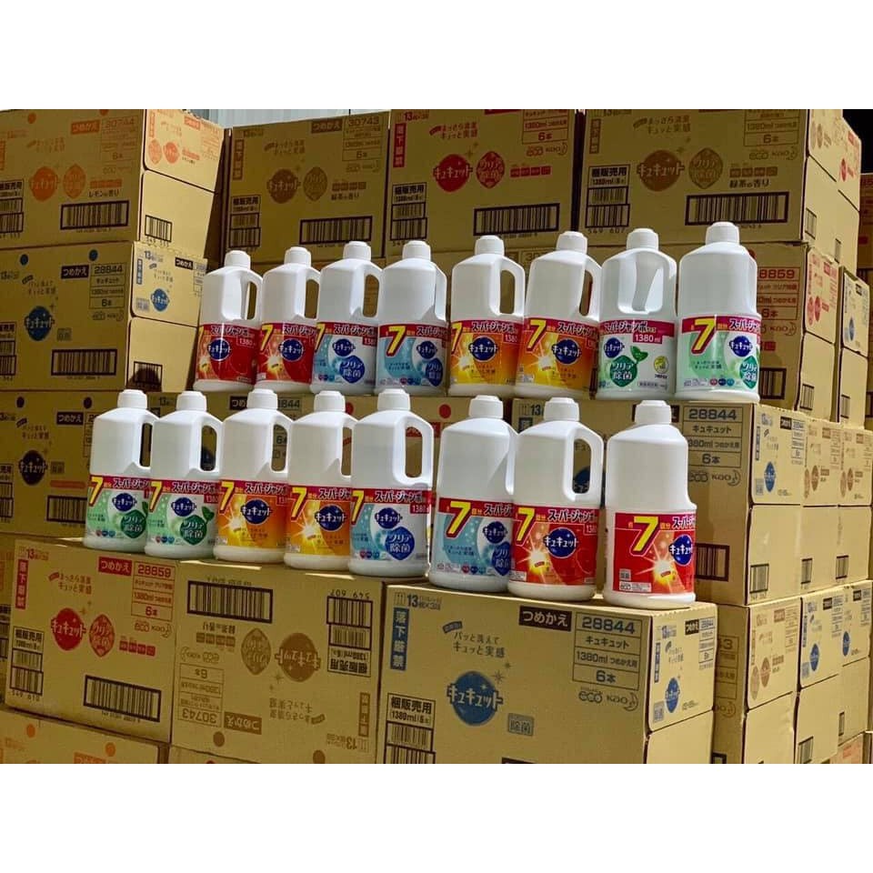 Nước rửa chén Kao 1380 ml Nhật đậm đặc nước rửa bát Kao Kyute Hàng Nhật MÍT ĐẶC | BigBuy360 - bigbuy360.vn