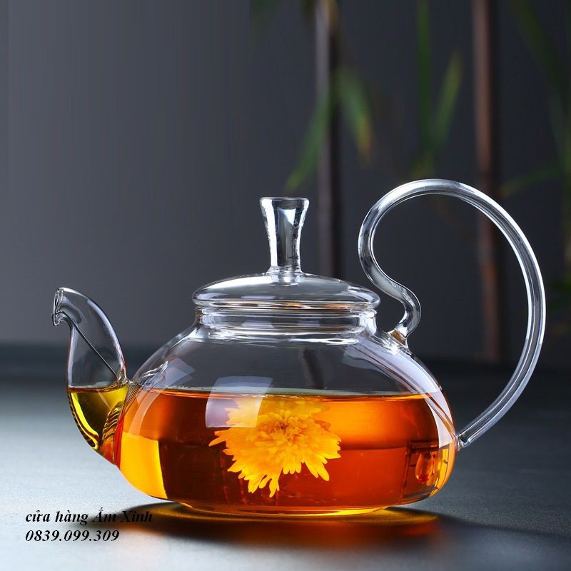 Ấm, Bình Thủy Tinh Pha Trà Có Lõi Lọc