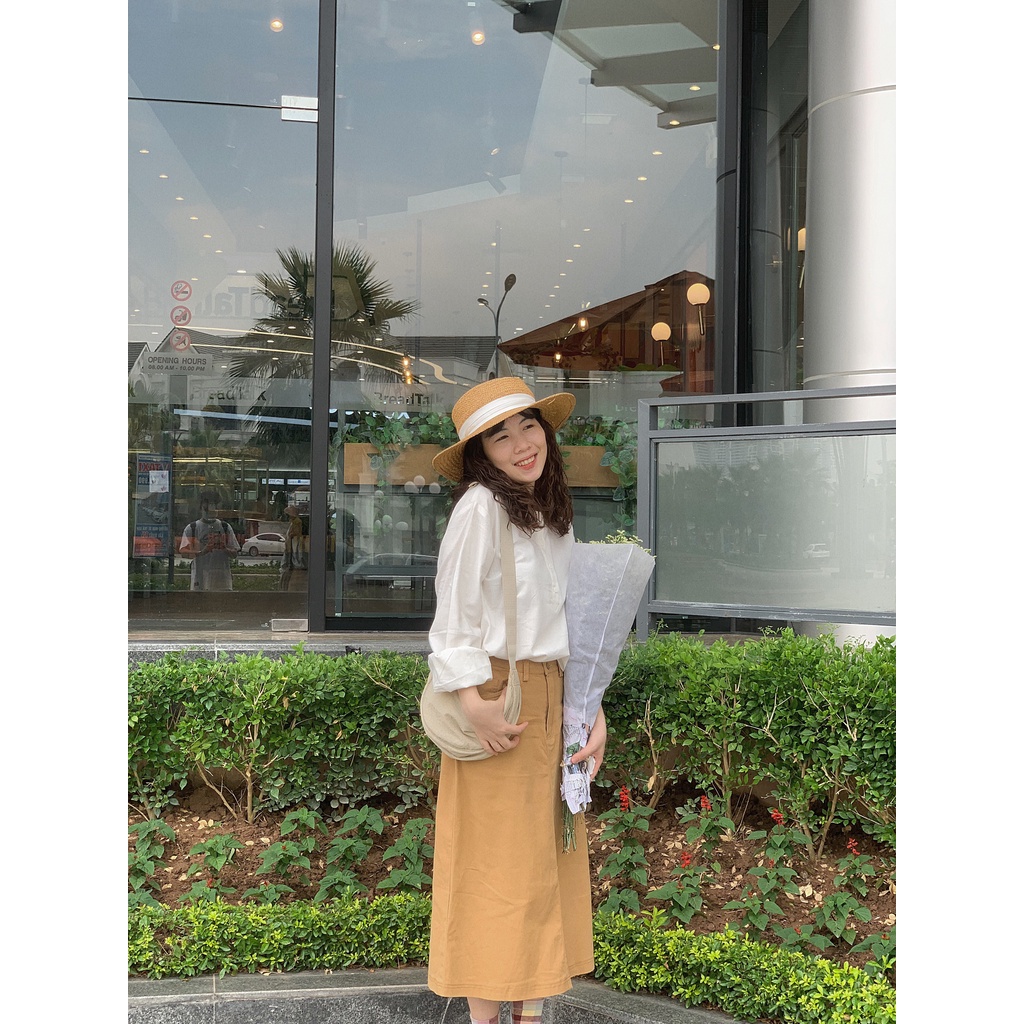 Chân Váy Kaki Dáng Chữ A Suông Dài Vintage Hàn Quốc Chất Đẹp Bởi SERAPHIC - CV01 | BigBuy360 - bigbuy360.vn