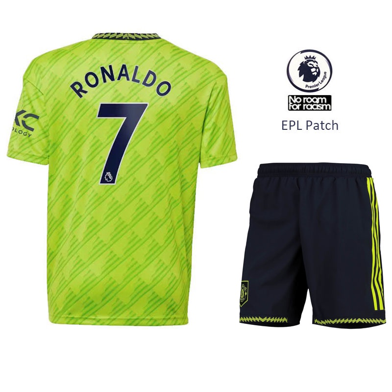 Áo Bóng Đá Dài Tay 22 / 23 Manchester United Manchester United 3rd baju jersi C.Ronaldo CR7 EPL & UCL Patch