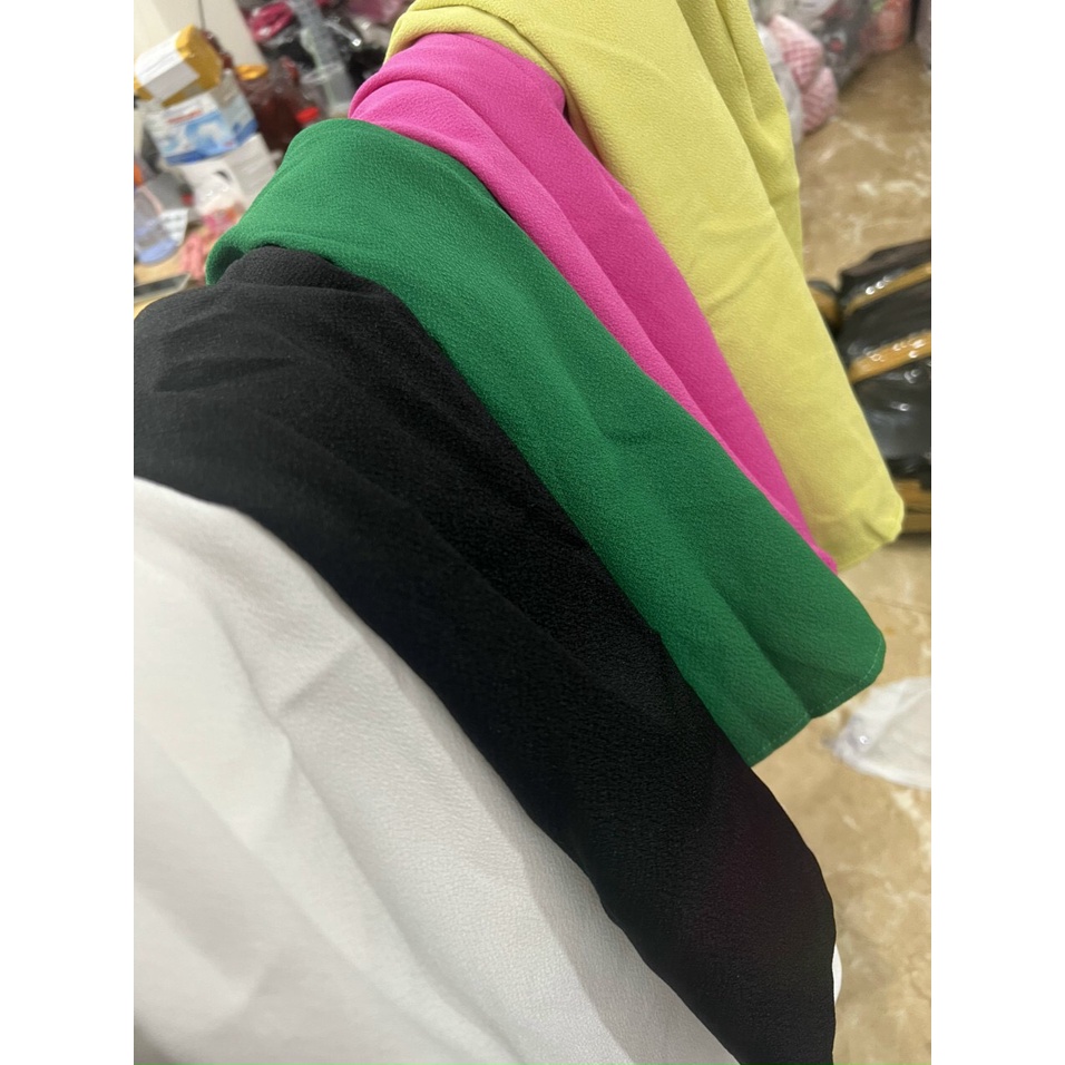 đầm xốp ngắn chữ A kiểu chéo ngực hở vai