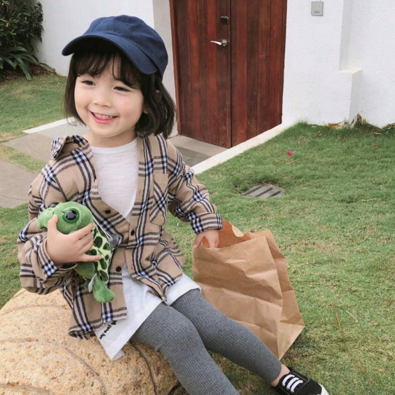 Áo sơ mi caro tay dài cho bé gái