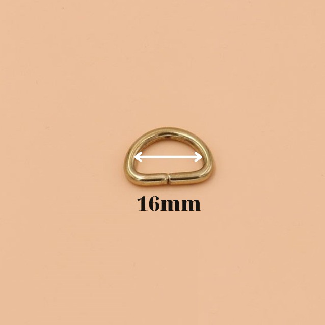 ️️️ Khoen Móc Khóa Chữ D CạnhTròn - Đồng Nguyên Chất - Ring Phụ Kiện EDC - Độ dày 3 mm-  3 Size