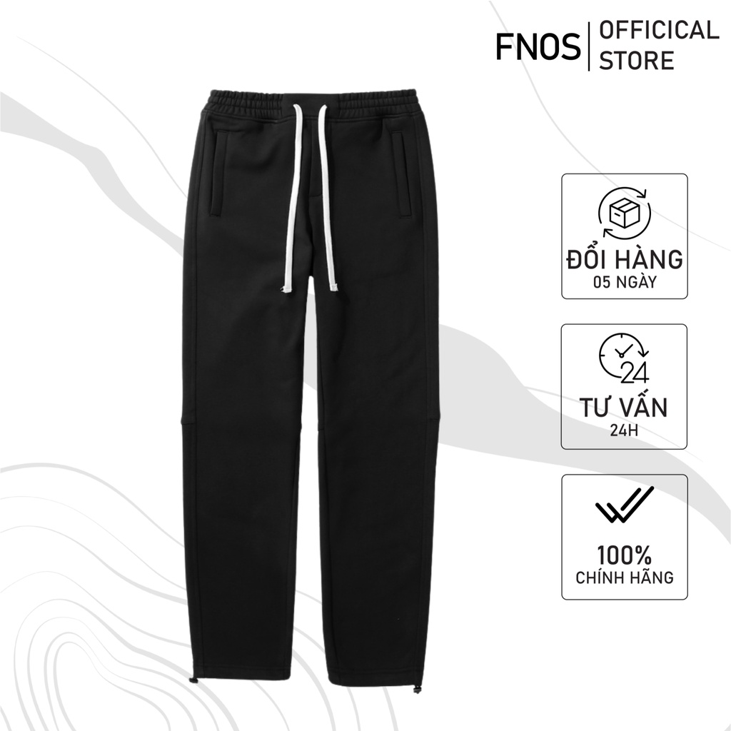 Quần jogger streetwear cao cấp FNOS màu đen, xám trơn form relaxed fit chất nỉ bông co giãn
