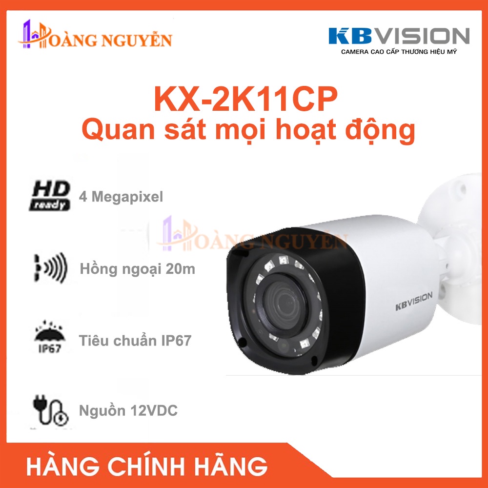[NHÀ PHÂN PHỐI] Camera HDCVI Kbvision KX-2K11CP ( 4.0MP)