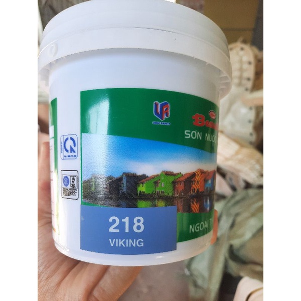 Sơn nước màu beauty 5l màu xanh đá mã 218, sơn ngoại thất bền màu hàng chính hãng