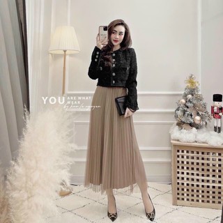 Chân váy xếp ly ren mặc 2 kiểu MS 1137