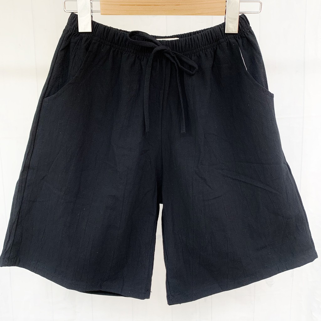 [Mã FAMAYWA giảm 10K đơn 50K] Quần short lửng ống rộng form nữ chất đũi cotton Hàn Quốc cao cấp | BigBuy360 - bigbuy360.vn