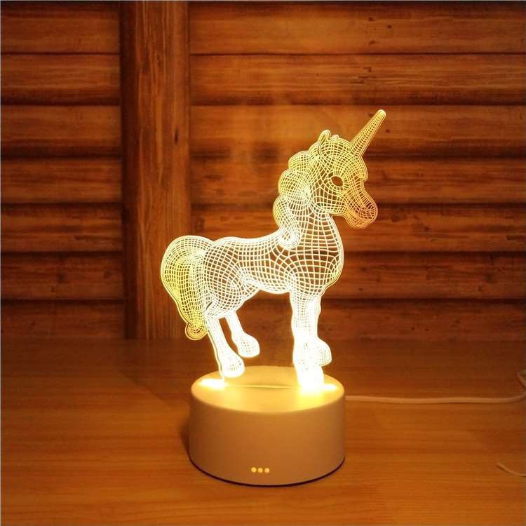Đèn 3D hình ngựa 1 sừng - đèn ngủ ngựa 1 sừng 3D