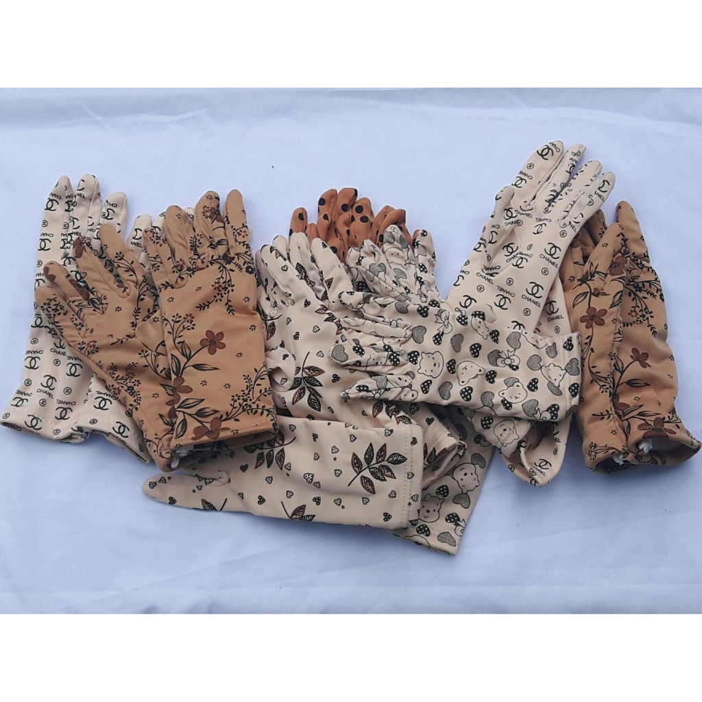 [4đôi] Găng tay vãi thun 100% Cotton họa tiết chống nắng