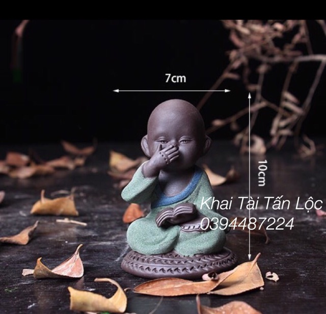 Bộ 3 chú tiểu tam không gốm tử sa mới nhất cao 10 cm