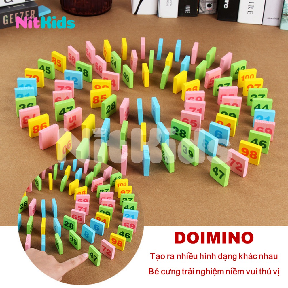 Đồ Chơi Domino, 110 Mảnh Ghép Số, Bé Học Phép Tính, Trò Chơi Trí Tuệ Nitkids Cho Bé, Tăng IQ Vượt Trội