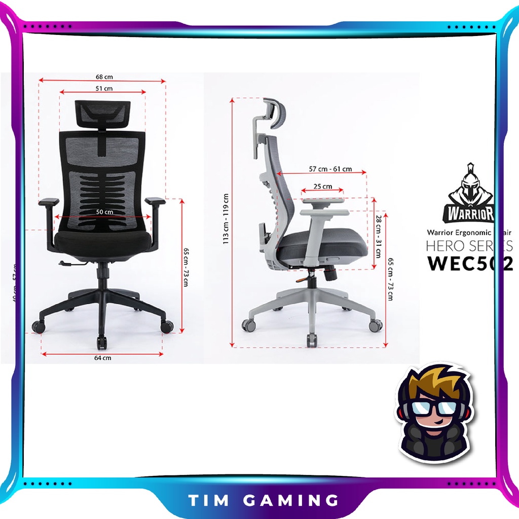 Ghế công thái học ergonomic WARRIOR – Hero series – WEC502