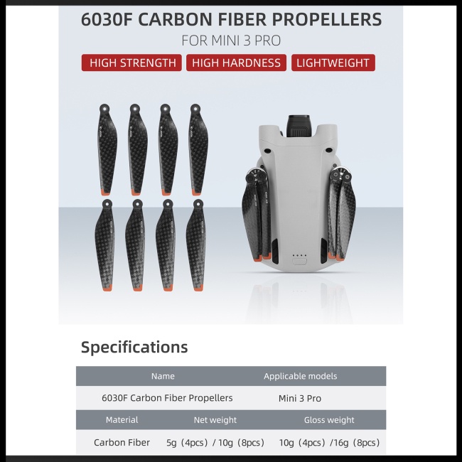 Cánh Quạt Bằng Sợi Carbon Kèm Tua Vít Cho Dji Mini3 Pro Drone