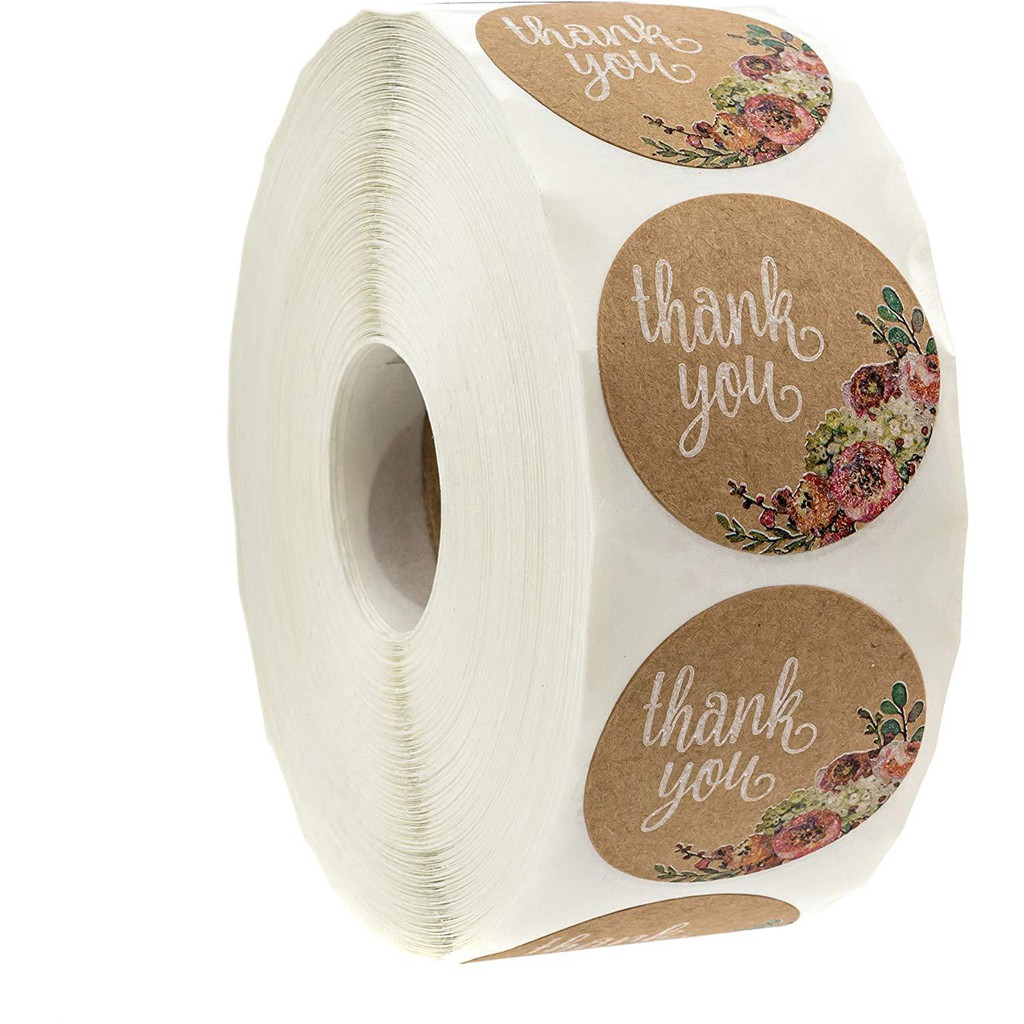Cuộn 500 miếng stick Sticker thank you dán nhãn cảm ơn STICK016
