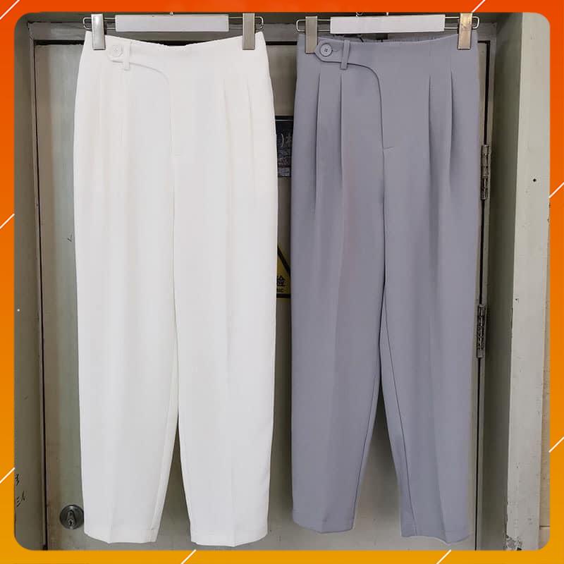 Quần Baggy nữ lưng chun sau cạp tim lồng đai đỉa cá tính phom đẹp màu sắc đen ghi be trắng mã Q0888 Doly | BigBuy360 - bigbuy360.vn